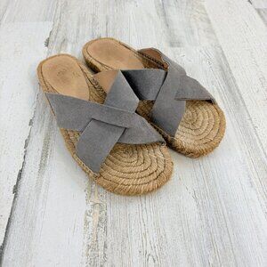 Castaner 41 10 Suede Leather Espadrille Slip On Slide